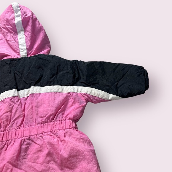 Vintage Black And Pink Girls Reebok Winter Coat With Hood No Size Tag - Picture 13 of 14